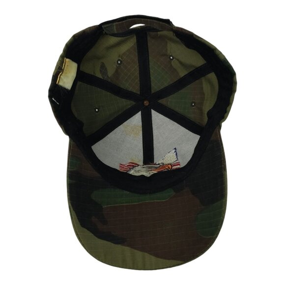 Bald Eagle USA Flag Camo Strapback Cap Embroidered Curved Brim Baseball Hat - Picture 5 of 13